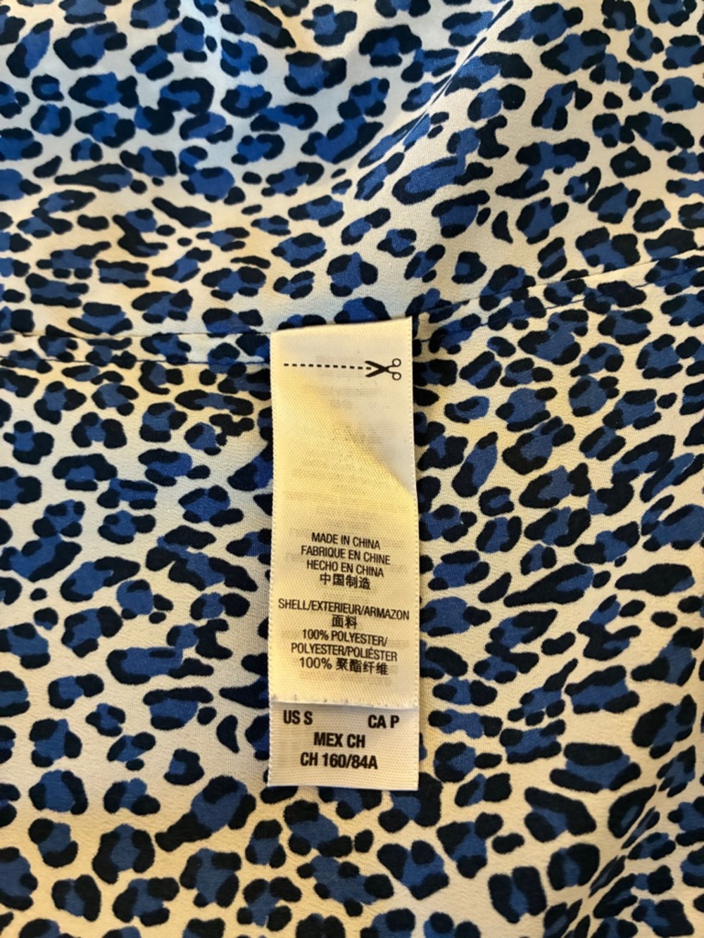 Juicy Couture Blue and White Cheetah Printed Button-Down Shirt - Picture 5 of 7